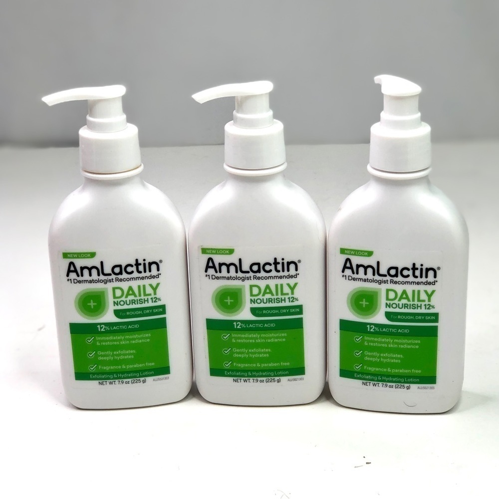 NEW AmLactin Daily Nourish lotion with 12% lactic acid 3x 7.9oz